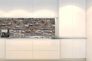 DIMEX | Fototapeta do kuchyne Starý tehlový múr KI-180-174 | 180 x 60 cm | béžová, hnedá, šedá