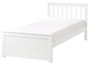 Posteľ biela borovicové drevo MDF 90 x 200 cm s čelom minimalistický škandinávsky štýl spálňa detská izba