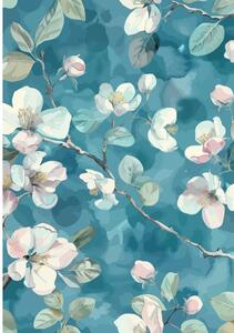 Modrý prateľný koberec 50x80 cm Bloom – Vitaus