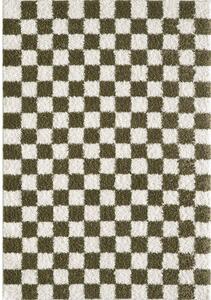 Tmavozelený/krémovobiely koberec 120x170 cm Grida – ESTE