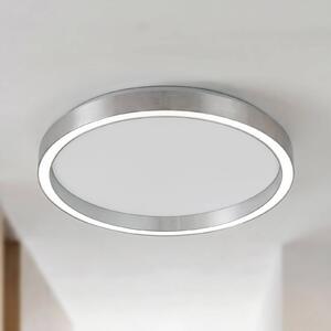 Lucande Stropné LED svetlo Rotundo, Ø 40 cm, hliník, stmievateľné, Hliník / sivá / zinok, Obývacia izba / jedáleň, Plast, Moderný, Závesné svietidlo