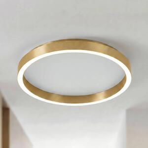 Lucande Stropné LED svetlo Rotundo, Ø 40 cm, mosadz, stmievateľné, Mosadz / zlato, Obývacia izba / jedáleň, Plast, Moderný, Závesné svietidlo