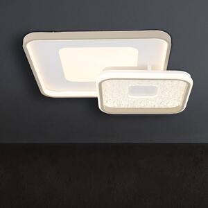 Globo Stropné LED svetlo Mosaiko, dĺžka 50 cm, biela/piesková farba kovu, Krémová / jantárovo žltá, Obývacia izba / jedáleň, kov, Moderný, Stropné svetlo