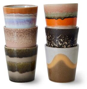 Set 6ks retro hrnek na kávu Coffee 70s - Ø 7,5*8cm / 230 ml - HKLIVING