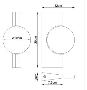 Globo LED nástenné svetlo Jasper, výška 20 cm, matný nikl, kov, Hliník / sivá / zinok, Obývacia izba / jedáleň, kov, Moderný