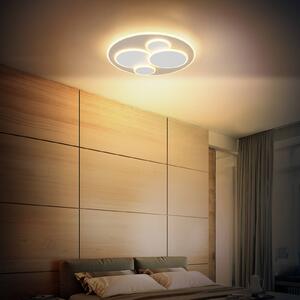 Globo Stropné LED svetlo Monty, Ø 49 cm, biela/piesková, kov/plast, Krémová / jantárovo žltá, Obývacia izba / jedáleň, kov, Moderný, Stropné svetlo
