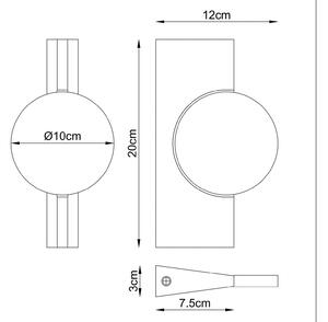 Globo LED nástenné svetlo Jasper, výška 20 cm, matná čierna, kov, Čierna, Obývacia izba / jedáleň, kov, Moderný