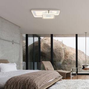 Globo Stropné LED svetlo Mosaiko, dĺžka 54 cm, biela/piesková, kov, Krémová / jantárovo žltá, Obývacia izba / jedáleň, kov, Moderný, Stropné svetlo