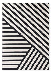Čierno-biely ručne tkaný vlnený koberec 120x180 cm Stryve Noir – Elle Decoration