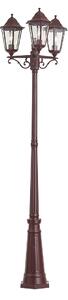 Klasická vonkajšia lampa tmavočervená 220 cm 3-svetlá IP44 - Havana