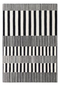 Čierno-biely ručne tkaný vlnený koberec 120x180 cm Stryve Pulse – Elle Decoration