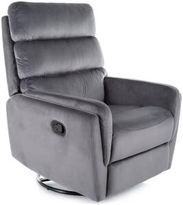 ARGOS VELVET sivé relaxačné polohovacie kreslo