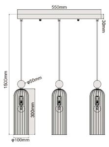 Závesný luster PIEGA na lanku 3xE14/40W/230V mosadz/biela