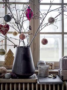 Vianočná ozdoba Ornament Paper Mache Creme/Black A