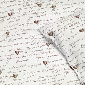 Goldea bavlnené posteľné obliečky - zamilované texty 140 x 200 a 70 x 90 cm