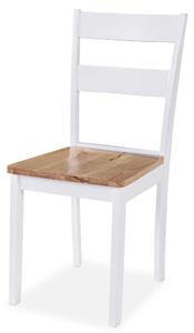 Jedálenské stoličky 6 ks, biele, kaučukový masív