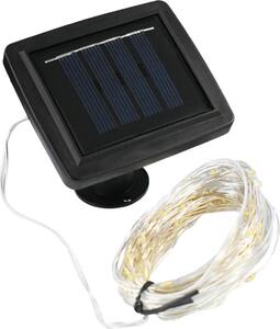 Solárna LED svetelná reťaz 15 m s 150 mikro LED diódami, teplá biela farba, IP44
