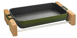 Pekáč liatinový sa servírovacím podstavcom 22 x 30 cm zelený LAVA Metal