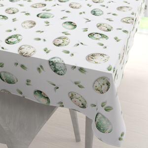Biante Teflónový obdĺžnikový obrus TF-136 Zelené kvetované kraslice na bielom 50x100 cm