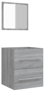 VidXL Kúpeľňová skrinka so zrkadlom sivá sonoma 41x38,5x48 cm