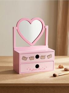 Sinsay - Skrinka so zrkadlom v tvare srdca Pusheen - pastelová ružová
