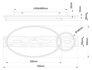 Brilliant - LED stmievateľné stropné svietidlo PIRUS LED/30W/230V 30x70 cm