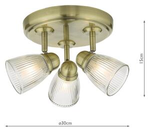 Där Lighting CED7675 - Kúpeľňové bodové svietidlo CEDRIC 3xG9/25W/230V IP44 mosadz