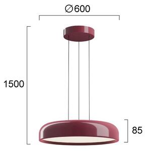 LED luster na lanku ALENSA LED/60W/230V CRI 94 červený