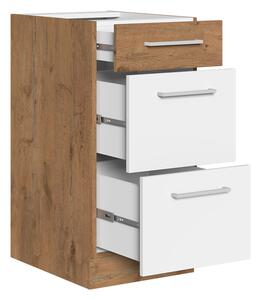 Dolná kuchynská skrinka so zásuvkami Woodline 40 D 3S BB, Farby: dub lancelot + dark wood Mirjan24 5903211312052