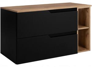 MODERN čierny B100DC závesná skrinka pod umývadlo 100 cm
