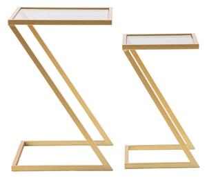Odkladacie stolíky v súprave 2 ks so sklenenou doskou 40x40 cm Zet – Mauro Ferretti