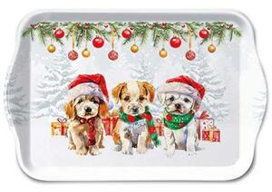 Biela melamínová tácka so psíkmi Cute Puppies - 13*21 cm - Ostatní