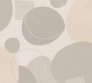 A.S. Création | Vliesová tapeta na stenu Geo Effect 38595-4 | 0,53 x 10,05 m | béžová, krémová, hnedá, šedá