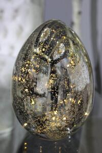 Strieborné veľkonočné vajce LED 20 cm