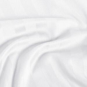 Goldea damaškové posteľné obliečky - biele prúžky so saténovým leskom 220 x 200 a 2ks 70 x 90 cm