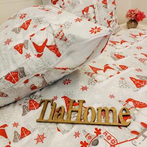 Obliečky bavlnené Vianočné obliečky Škriatky sivé TiaHome 1x Vankúš 90x70cm, 1x Paplón 140x200cm