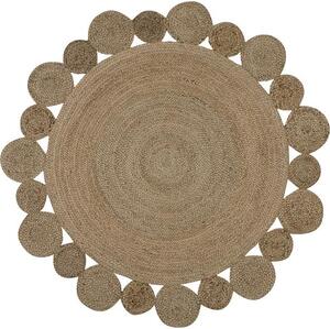 Okrúhly ručne tkaný jutový koberec Niago
