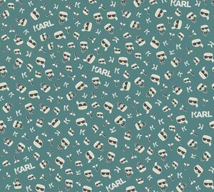 A.S. Création | Vliesová tapeta na stenu Karl Lagerfeld 37843-6 | 0,53 x 10,05 m | zelená, modrá, biela, čierna