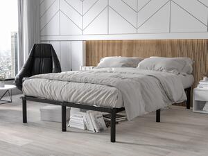Manželská kovová posteľ s roštom Izaur I, Rozmer postele: 160x200, Farby: čierna Mirjan24 5903211273827