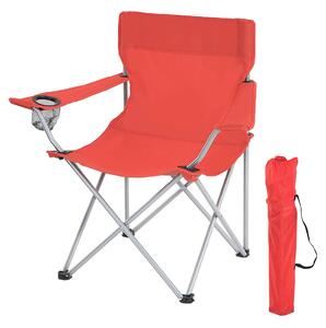 SONGMICS Skladacia stolička - červená - 84x52x81 cm - 2 ks