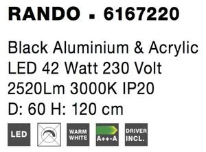 Moderný luster Rando 60 3000K čierne