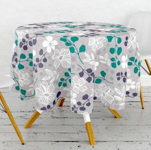 Obrus ​​PVC okrúhly Fl-1707-01 - Tanec kvetov (rôzne veľkosti)