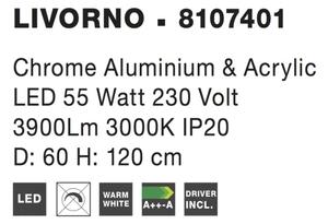 LED luster Livorno 60 Chrome