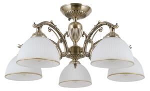 ITALUX PND-5122-5 Feneza stropné svietidlo 5xE27 D600mm starožitná bronzová, biela