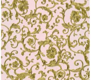 A.S. Création | Vliesová tapeta na stenu Versace 34326-4 | 0,70 x 10,05 m | ružová, metalická, žltá