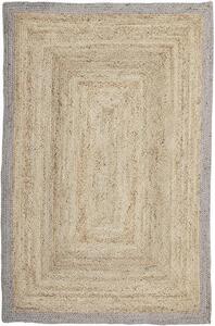 Ručne vyrobený jutový koberec so sivým okrajom Shanta