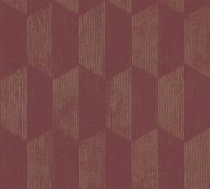 A.S. Création | Vliesová tapeta na stenu Geo Effect 38592-5 | 0,53 x 10,05 m | vínová