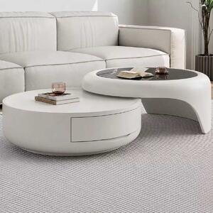 LuxuryForm DESIGN Konferenčný stolík DELUX 80 / 75 cm – biely (set 2 ks)