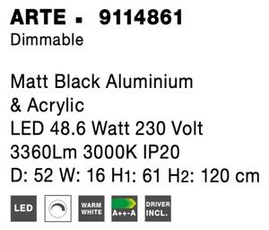 LED luster Arte 52 čierne