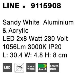 LED nástenné svietidlo Line 30.4 biele